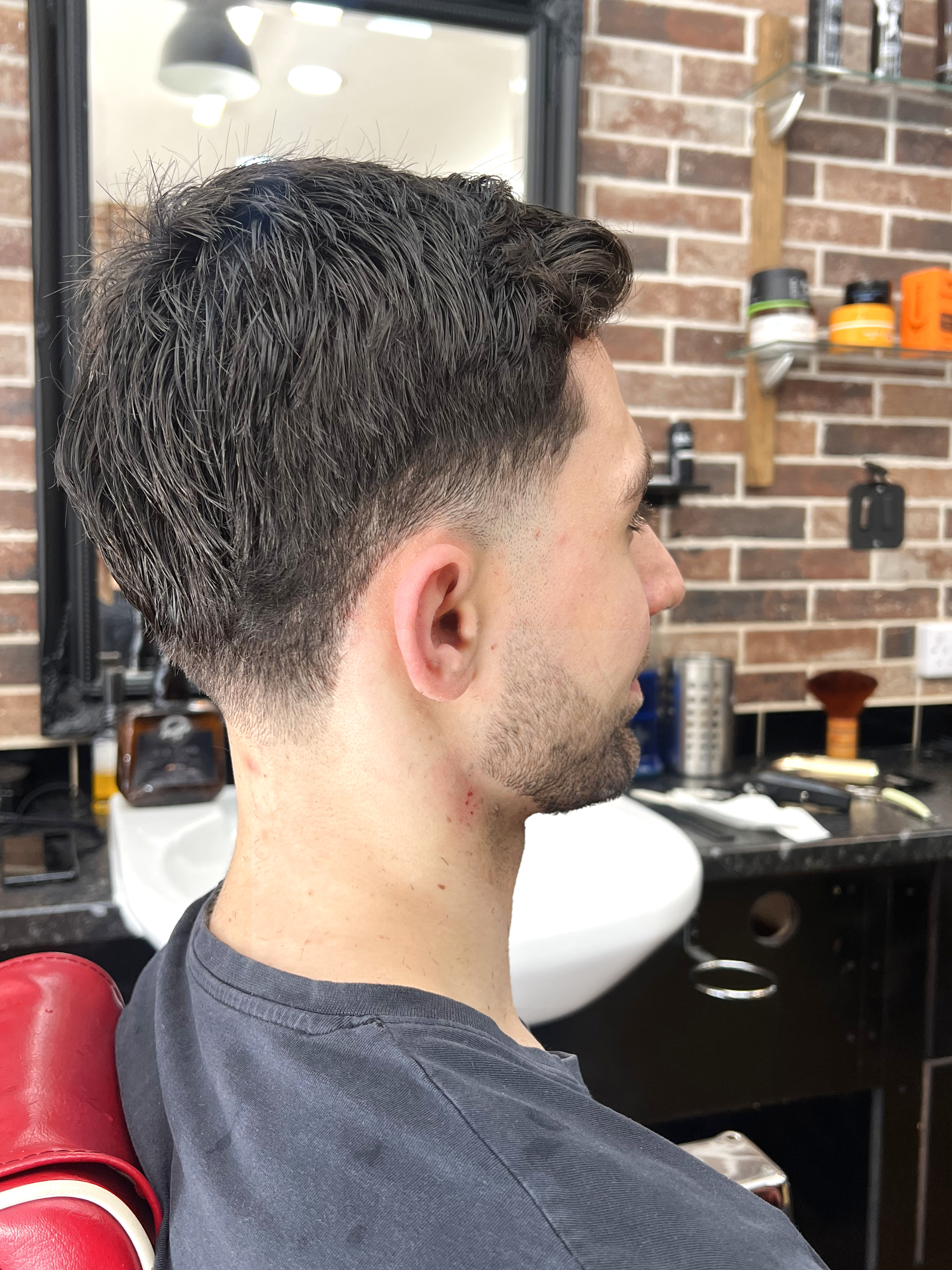 Skin fade and beard styling at I CUT Whitecross Barbers